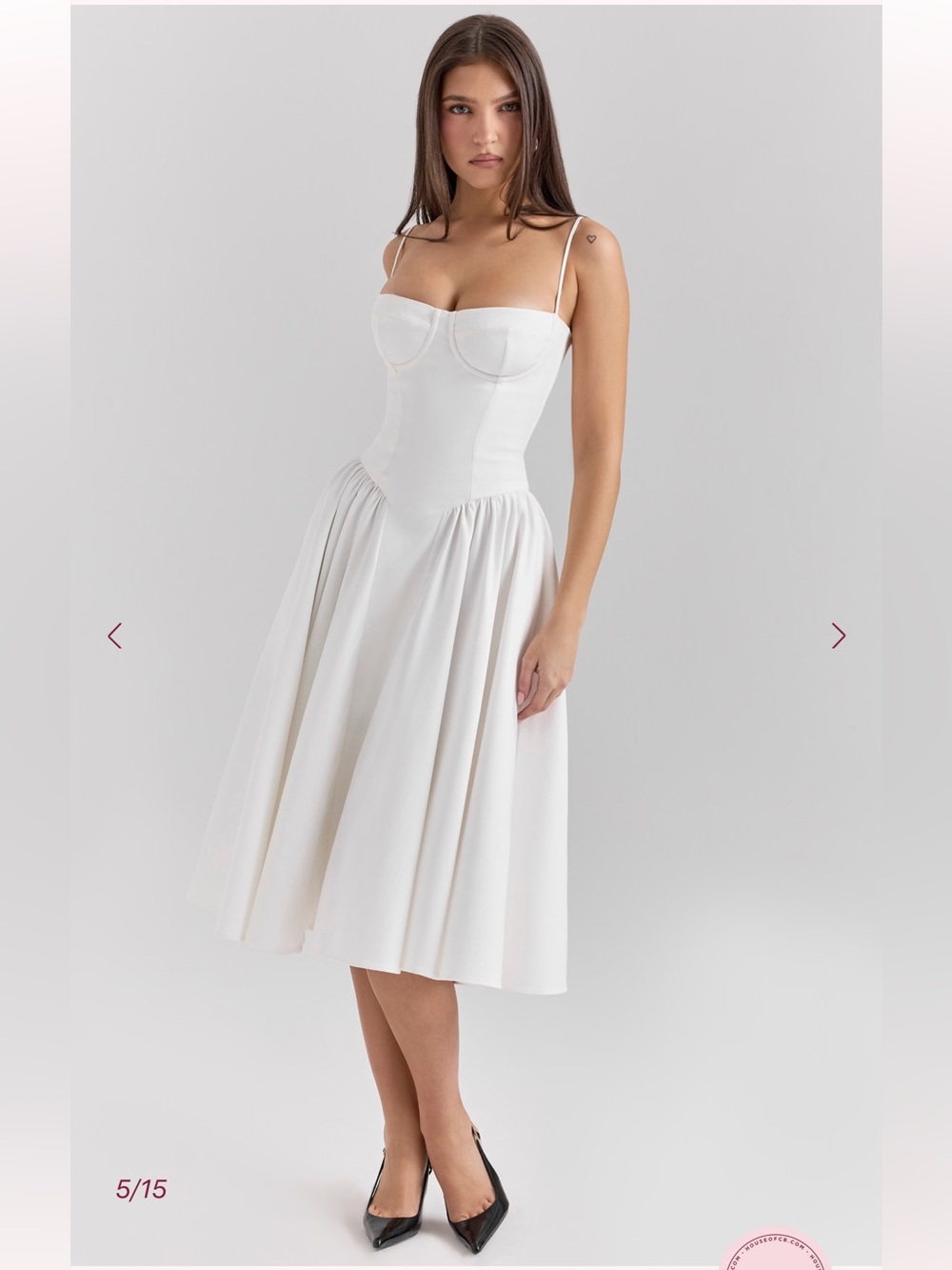 HOUSE OF CB Samaria White Corset Midi Dress NWOT